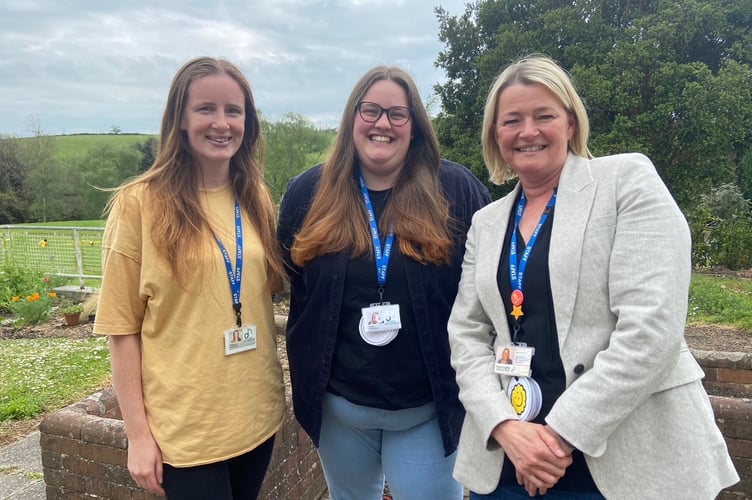Holly Whittaker (C) with SLT members Rebecca Anderson (L) and Baukje Gregory-Schroder (R).